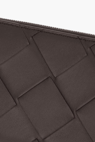 Braided Leather Wallet with Zip Fastening