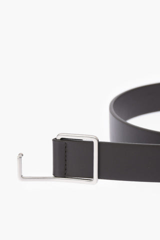Asymmetric Buckle Leather Belt
