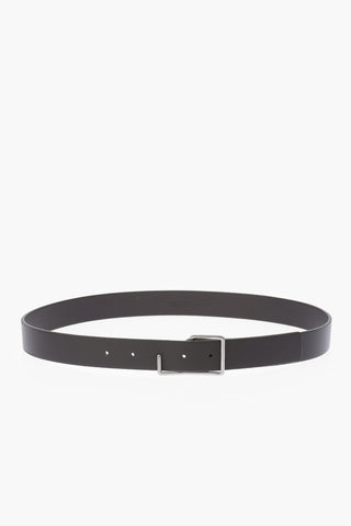 Asymmetric Buckle Leather Belt