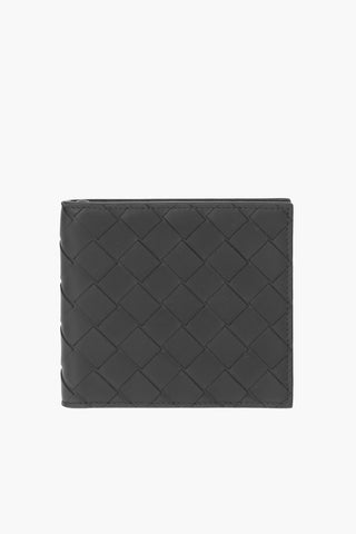 Braided Leather Wallet with Zip Fastening