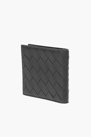 Braided Leather Wallet with Zip Fastening