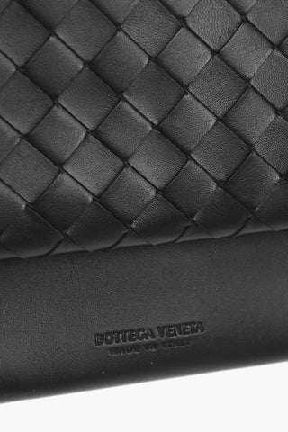 2-Compartment Woven Leather Clutch