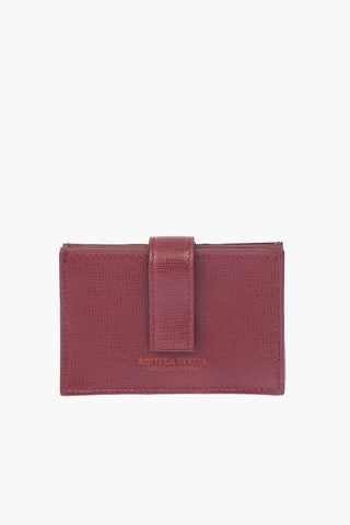 Textured Leather Accordion Card Holder
