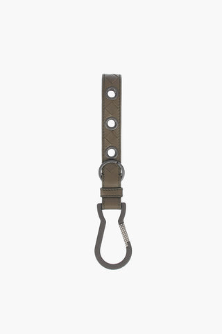 Portachiavi a Occhiello in Pelle Intrecciata