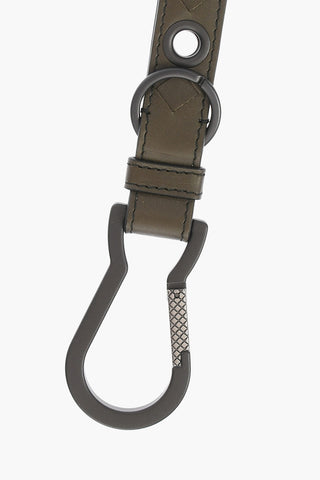 Portachiavi a Occhiello in Pelle Intrecciata