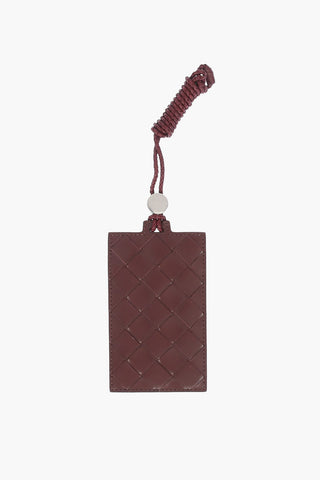 Adjustable Lanyard Woven Leather Card Holder