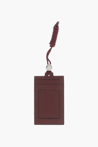 Adjustable Lanyard Woven Leather Card Holder