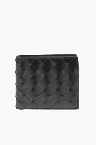 Portafoglio Bifold in Pelle Intrecciata