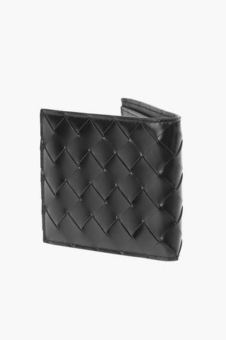 Portafoglio Bifold in Pelle Intrecciata