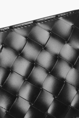 Portafoglio Bifold in Pelle Intrecciata