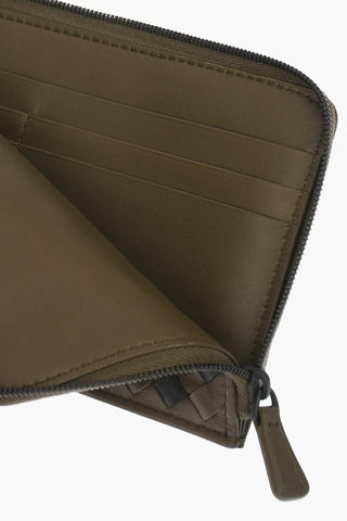 Two Tone Woven Leather Zipped Wallet