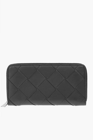Zipped Woven Leather Wallet