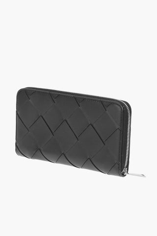 Zipped Woven Leather Wallet