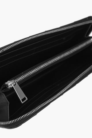 Zipped Woven Leather Wallet