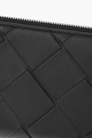 Zipped Woven Leather Wallet