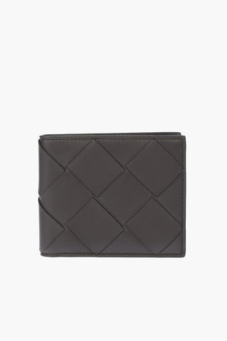 Portafoglio Bifold in Pelle Intrecciata