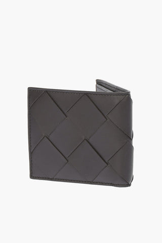 Portafoglio Bifold in Pelle Intrecciata