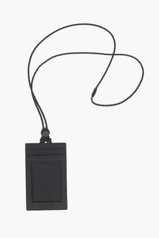 Adjustable Lanyard Woven Leather Card Holder