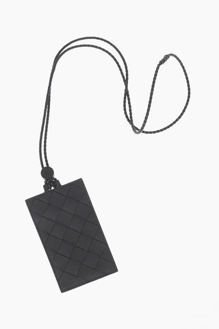 Adjustable Lanyard Woven Leather Card Holder