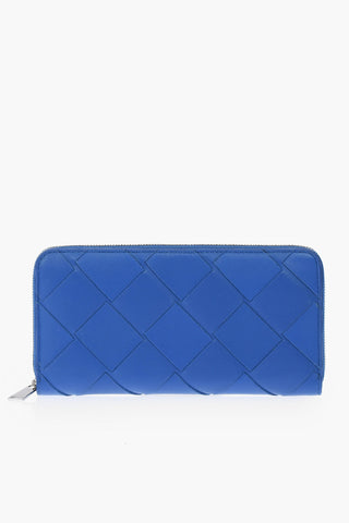 Braided Soft Leather Wallet with Zip Fastening