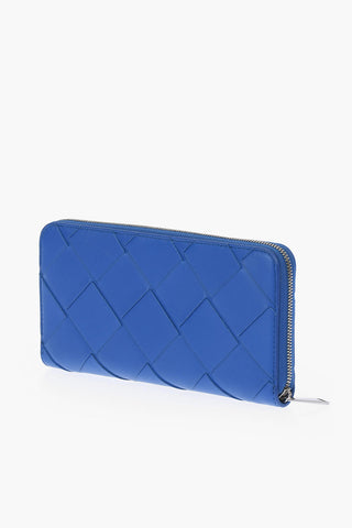 Braided Soft Leather Wallet with Zip Fastening