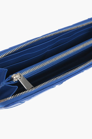 Braided Soft Leather Wallet with Zip Fastening