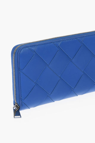 Braided Soft Leather Wallet with Zip Fastening