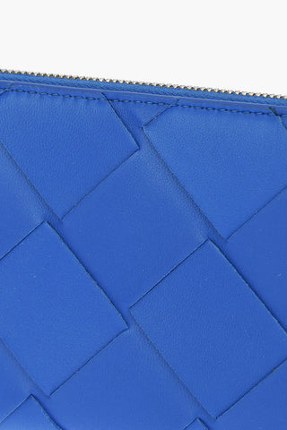 Braided Soft Leather Wallet with Zip Fastening