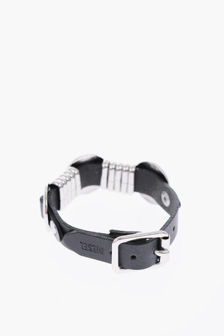Leather Adjustable A-FLOWE Bracelet with Buckle Fastening