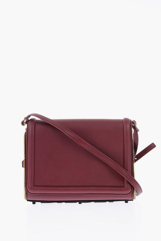 solid color leather YBYS M crossbody bag