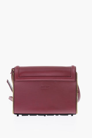 solid color leather YBYS M crossbody bag