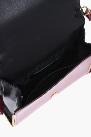 solid color leather YBYS M crossbody bag