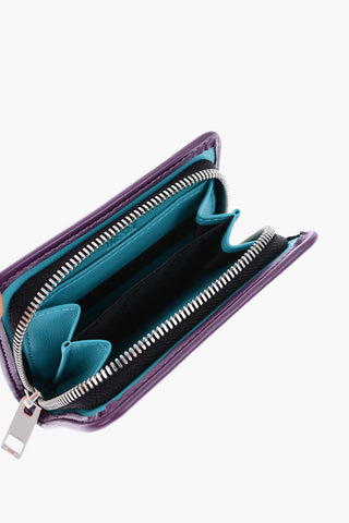 patterned STEA wallet with chain detail