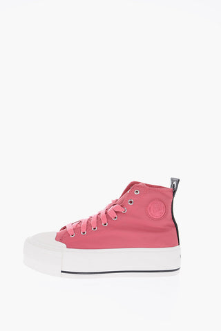 4.5cm fabric S-ASTICO MC WEDGE high top sneakers with platform