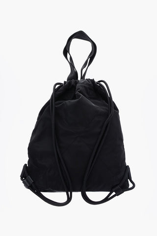 leather and fabric TROPHY drawstring bag