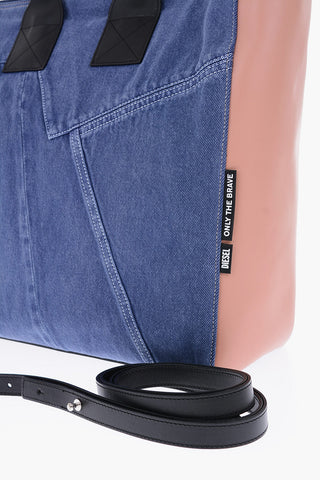 Denim CUBYE LEENA Tote Bag with Leather Details