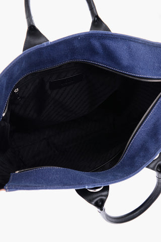 Denim CUBYE LEENA Tote Bag with Leather Details