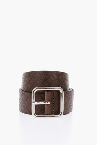 35mm All Over Logo Leather B-OMNI Belt