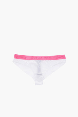 slip in cotone stretch con banda a contrasto in vita