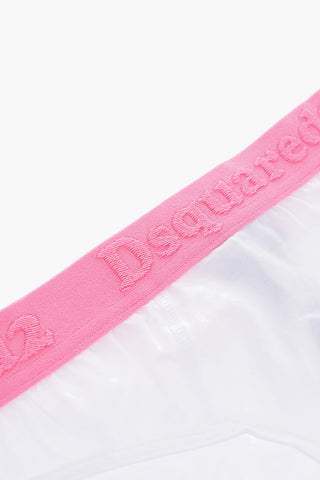 slip in cotone stretch con banda a contrasto in vita