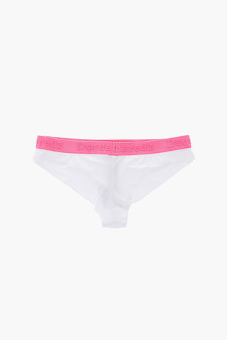 slip in cotone stretch con banda a contrasto in vita