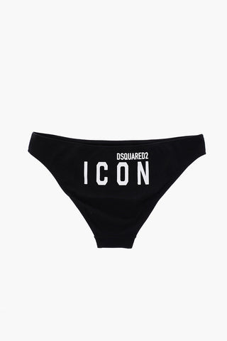 ICON logo printed stretch cotton slip