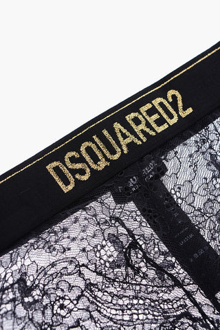 Slip in Pizzo Trasparente con Logo in Lurex