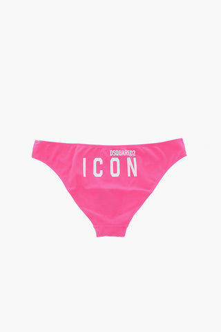 ICON logo printed stretch cotton slip