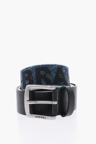 40mm denim detail leather B-SERUGO belt