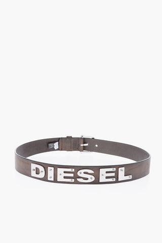 40mm metal logo leather B-DIZEL belt