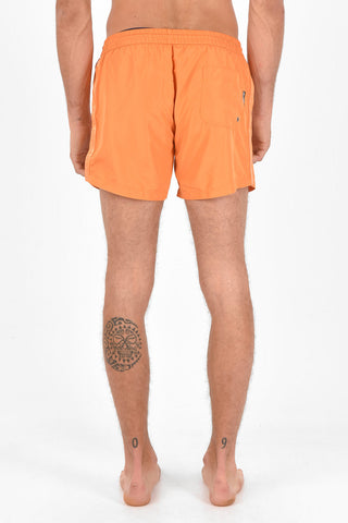 Solid Color ETHNIC Boxer Swimsuit with Drawstring Waist