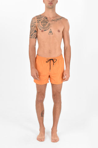 Solid Color ETHNIC Boxer Swimsuit with Drawstring Waist