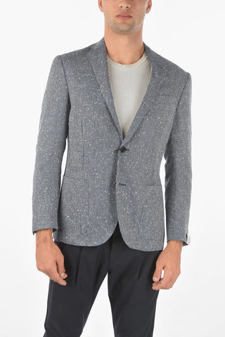 Virgin Wool Silk ACADEMY SOFT Blazer with Notch Lapel