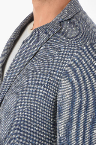 Virgin Wool Silk ACADEMY SOFT Blazer with Notch Lapel
